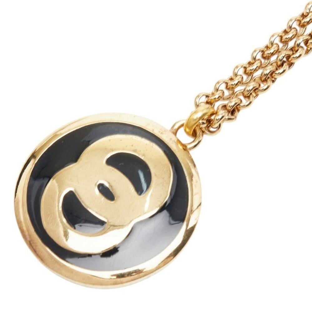 Celine Long Necklace Plated Enamel Gold